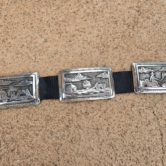 Tommy Jackson Pictorial Concho Belt - Picture 6 of 11